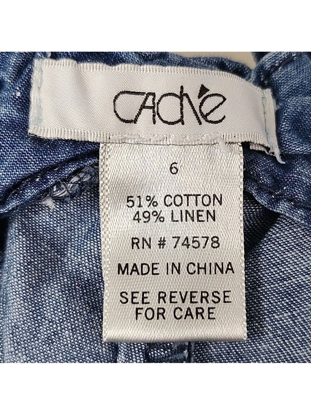 Cashe women's shorts size 6 linen blend lace up the back - Picture 4 of 7